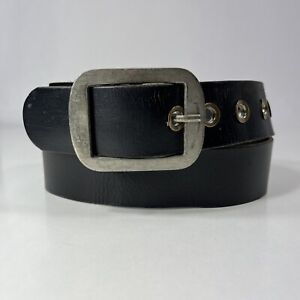 Old Navy Genuine Leather Wide Black Grommet Belt - Women's Size 34