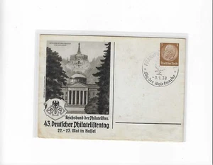 Heimat / DR / FRANKFURT - ODER 1 9.1.38 Tag der Briefmarke, Sonder-Stempel auf P - Bild 1 von 2