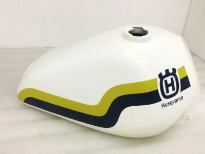 HUSQVARNA CR WR XC 250 430 White Painted Steel Petrol Gas Tank 1981- 1982 - Image 1 of 4