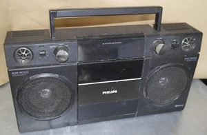 Philips Bluetooth USB FM Radio Ghettoblaster OST690 getestet funktioniert schwarz Netz/Akku - Bild 1 von 10