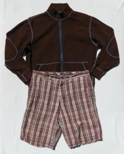 TOMMY BAHAMA Men’s Linen Silk Plaid Shorts + Cotton Zip Jacket Top US M 32 - Picture 1 of 8