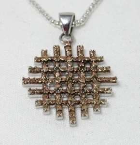 Silver Champagne Diamond Pendant And Chain 22676 - Picture 1 of 8