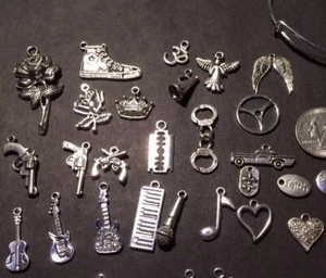 Depeche Mode Inspired Customized Expandable Wire Bracelet 8-10 Silver Charms - Picture 1 of 6