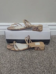 Größe 7,5 Dolce Vita Damen-Pantoletten Haize dunkelsand geprägtes Leder beige - Bild 1 von 8