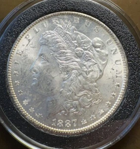 1887 Morgan Silver One Dollar $1 Philadelphia Mint United States Coin - Picture 1 of 2