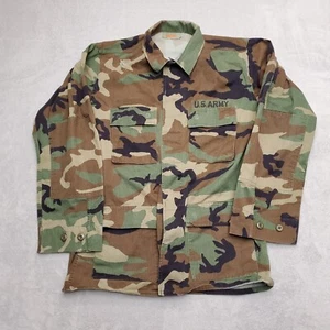 Woodland Camo Shirt Mens Medium Long Camouflage Military Army Hot Weather Coat - Picture 1 of 8