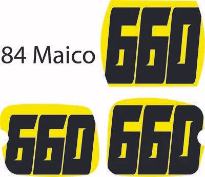 84 1984 Maico M-Star 250 490 preimpreso matrícula fondo calcomanía  Foto 1 de 3