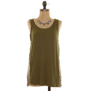 Gibson Nordstrom Tank Tunic Top Size M Taupe Green Ombre Striped Casual NEW B69 - Picture 1 of 3