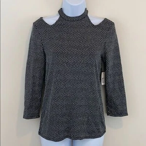 No Boundaries Metallic Cold Shoulder Shirt Sz L NEW - Picture 1 of 7
