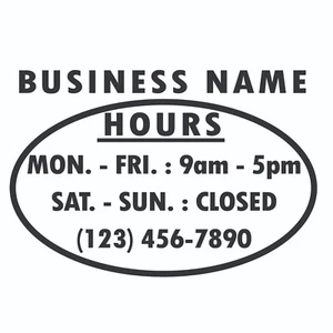 Store Hours Sticker Decal Sign Business Home Window Door Wall Vinyl Decal - Picture 1 of 2