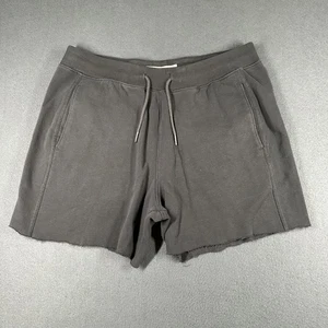 Abercrombie & Fitch Shorts Mens Large Gray Soft Fleece Raw Hem Drawstring Casual - Picture 1 of 12