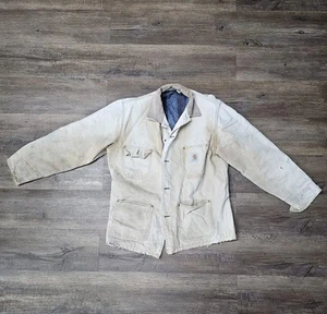 Vintage Distressed Carhartt Men’s Blanket Lined Work Jacket S/M. - Picture 1 of 12