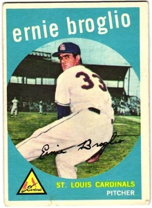 1959 Topps - Ernie Broglio #296 (RC) en muy buen estado+  - Imagen 1 de 2