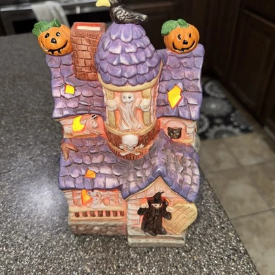  Estatueta bonita 1991 cerâmica Halloween casa assustadora bruxa fantasmas abóboras - Imagem 1 de 4