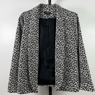 Chaqueta Blazer Mujer Elements Estampado Leopardo Frente Abierto Estampado Animal Abrigo Talla PL Foto 1 de 4