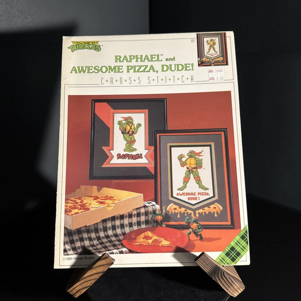 Plaid Raphael and Awesome Pizza Dude Cross Stitch Pattern #9002 Mirage Studios - Image 1 of 4