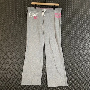Pantalones deportivos Aeropostale para mujer pequeños grises pantalones de salón Aero 87 logotipo con cordón - Imagen 1 de 9