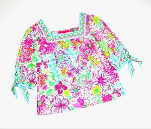 Lilly Pulitzer Womans top Floral Print Top Size L RN88189 - Picture 1 of 4
