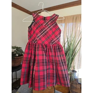 BONNIE JEAN - Vestido Cuello Halter a Cuadros Rojo Niñas - Talla 10 Vacaciones Navidad - Imagen 1 de 8