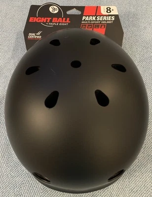 NUEVO CON ETIQUETAS Triple Eight Monopatín Bicicleta Juvenil 8+ Casco (Negro) Ocho Pelotas (20.5-22”) Foto 1 de 4