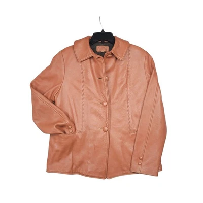 Винтажная кожаная куртка из оленьей кожи 70-х размер 36 оранжевая WB Place & Co Groovy Posh - Изображение 1 из 4