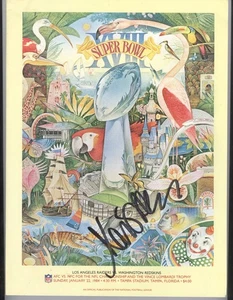 1984 Super Bowl XVIII Program Autographed by Marcus Allen Raiders/Redskins (JSA) - Picture 1 of 3