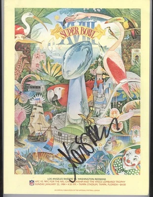 1984 Super Bowl XVIII Program Autographed by Marcus Allen Raiders/Redskins (JSA) - Image 1 of 3