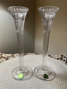 Waterford Marquis Crystal "Corinth" 10" Candlesticks Candle Holders Pair - Picture 1 of 12