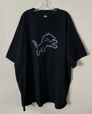 Detroit Lions NFL Majestic Big & Tall Short Sleeve TShirt 6XL Big Black Football - Image 1 of 4