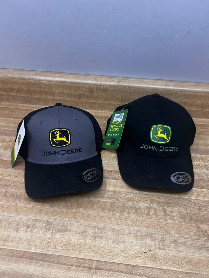 LP69079 John Deere Licensed Black Mesh Back Hat / Cap