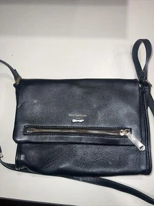 PAUL COSTELLOE COLLECTION CROSS BODY BLACK LEATHER BAG - Picture 1 of 3
