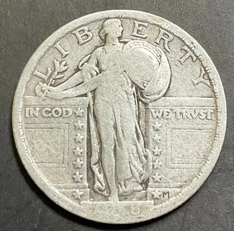1918-P Standing Liberty Quarter Nice Original 90% Silver Tough Date i513 Cover