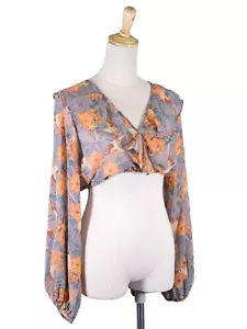 Fesselndes Kolibri Paradies transparente Chiffon Rüschen Cropped Bluse, Medium - Bild 1 von 5
