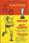 England V West Germany - Schools' International - 9/6/1979 - Football Programme