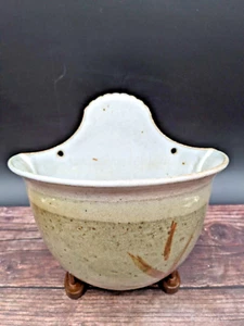 Handmade Studio Art Pottery Large Wall Pocket Planter Artist signed C Rork - Picture 1 of 7