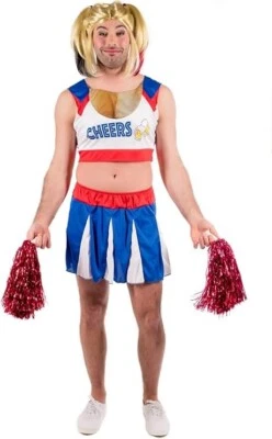 FUNSHACK Cheerleader Kostüm für Herren Lustiges Junggesellenabschied Faschingskostüm