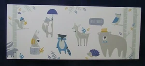 Hello World Woodland Nursery Wall Art / Block sign deer bear rabbit squirrel NEW - Picture 1 of 5
