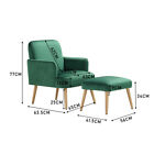 Velvet Sofa Recliner Bedroom Sofa Armchair Lounge Accent Chair with Footstool UK