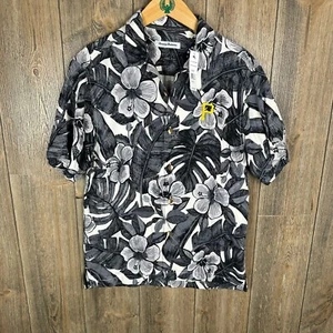 Tommy Bahama MLB Pittsburgh Pirates schwarz Blumenmuster Seide Knopfleiste Hemd Herren Small - Bild 1 von 6
