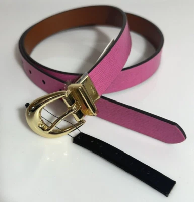 LAUREN Ralph Lauren женщин Saffiano двусторонний розовый желтовато-коричневый 1» ремень новый - Изображение 1 из 4