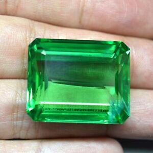 87.50 Ct 27.8x22.4 MM Radiant Colombian Green Sapphire Lab Corundum SG8243