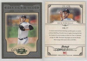 2008 Donruss Threads Diamond Kings Green Framed /25 Rick Porcello #DK-57