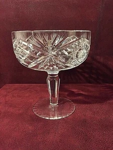 SCHÖNE SCHWERE 7" FUSS Kristallglas Schale Vase TSCHECHISCH - Bild 1 von 7