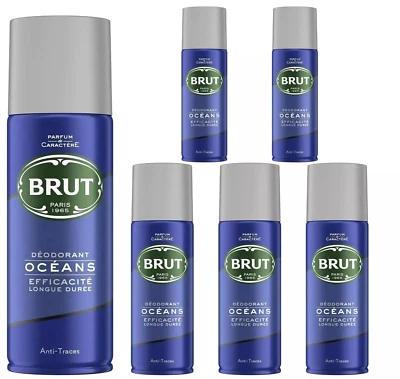 6 x 200ml Brut Deodorant Body Spray Oceans