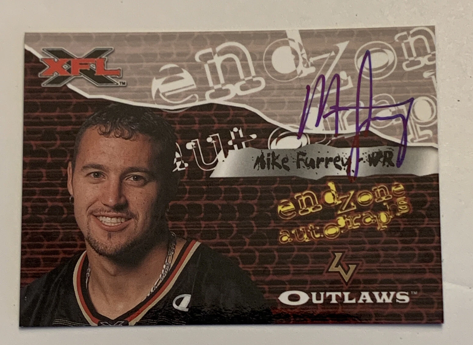 Mike Furrey 2001 Topps XFL Endzone Autograph Card