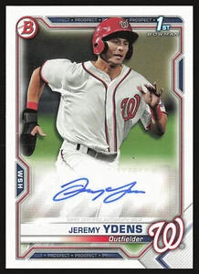 2021 Bowman #PAPR-JY Jeremy Ydens Prospect Autographs AU,1st - Picture 1 of 2