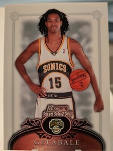 2006-07 Bowman Sterling Supersonics Basketball Card #42 Mickael Gelabale Rookie 
