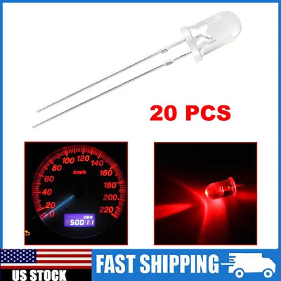 20x 5mm Mini Red Bulbs Instrument Cluster Panel Gauge LED Light For GMC Chevy - Image 1 of 4