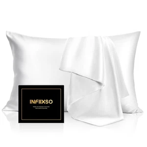 Mulberry Silk Pillowcase for Hair and Skin, Silk Pillow Cases King Size with ... - Bild 1 von 7