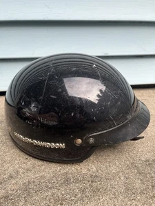 VINTAGE HARLEY DAVIDSON HELMET Black BASIC RIDER Biker - Foto 1 di 10